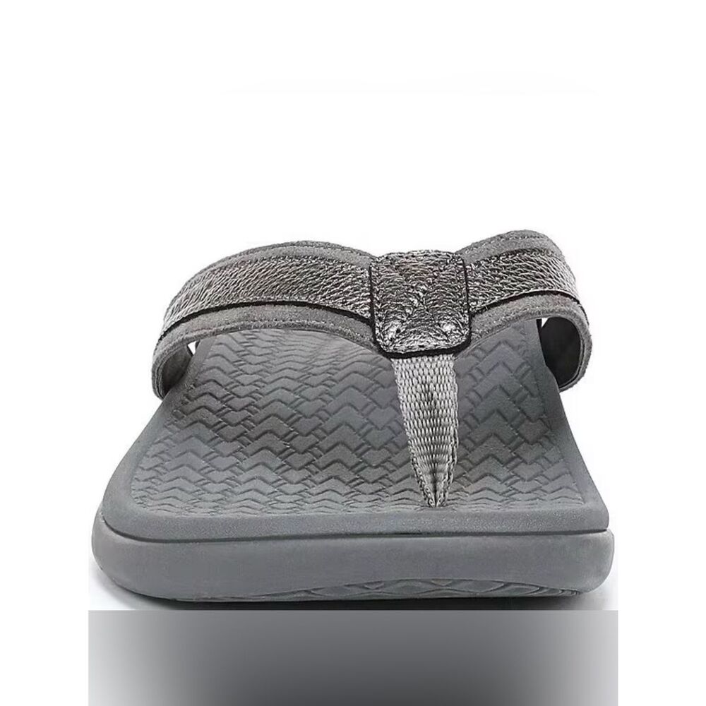 Vionic Orthotic Sandals Pewter Metallic flip flop Comfort Arch Support Women’s 7 - Picture 3 of 9